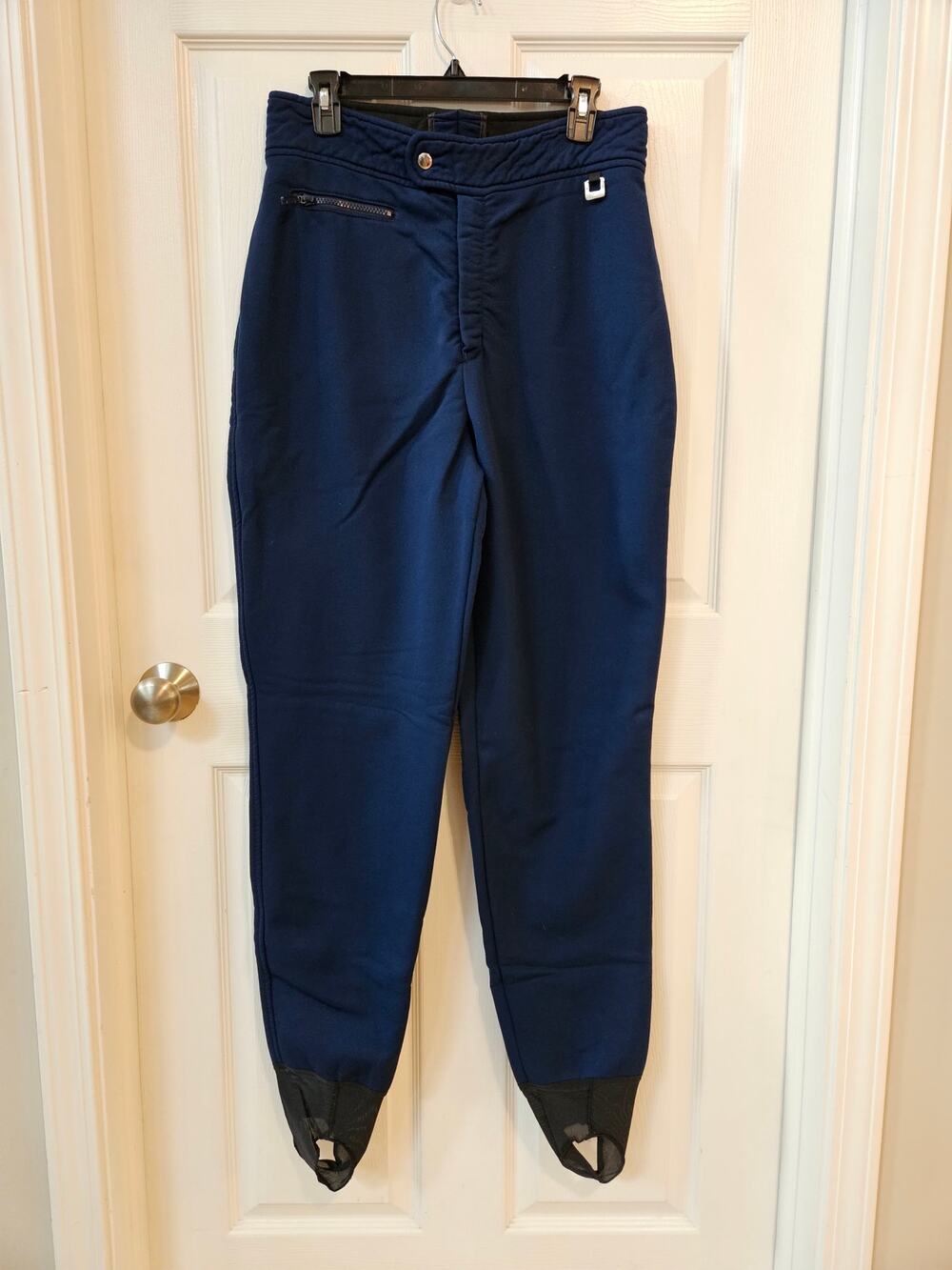 Vintage Eddie Bauer Women’s 14 Ski Pants Stirrup Wool Blend Navy Made USA